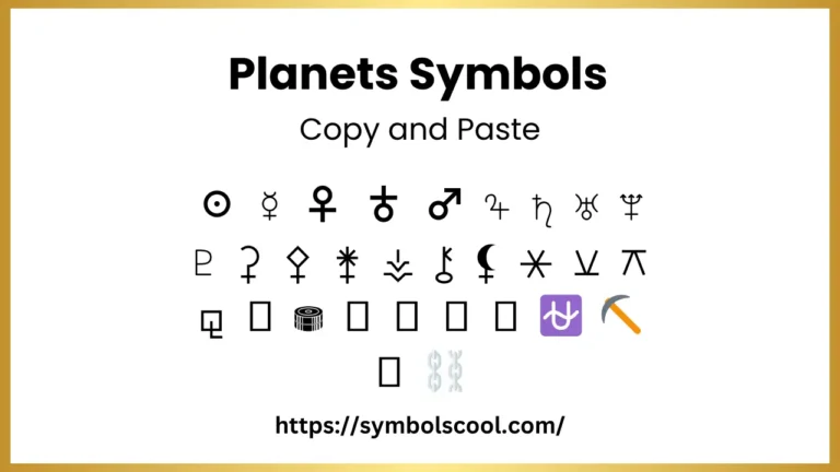 Planets Symbols Copy and Paste