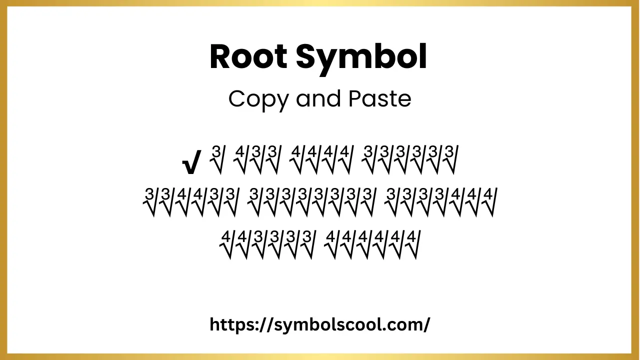 Root Symbol Copy Paste