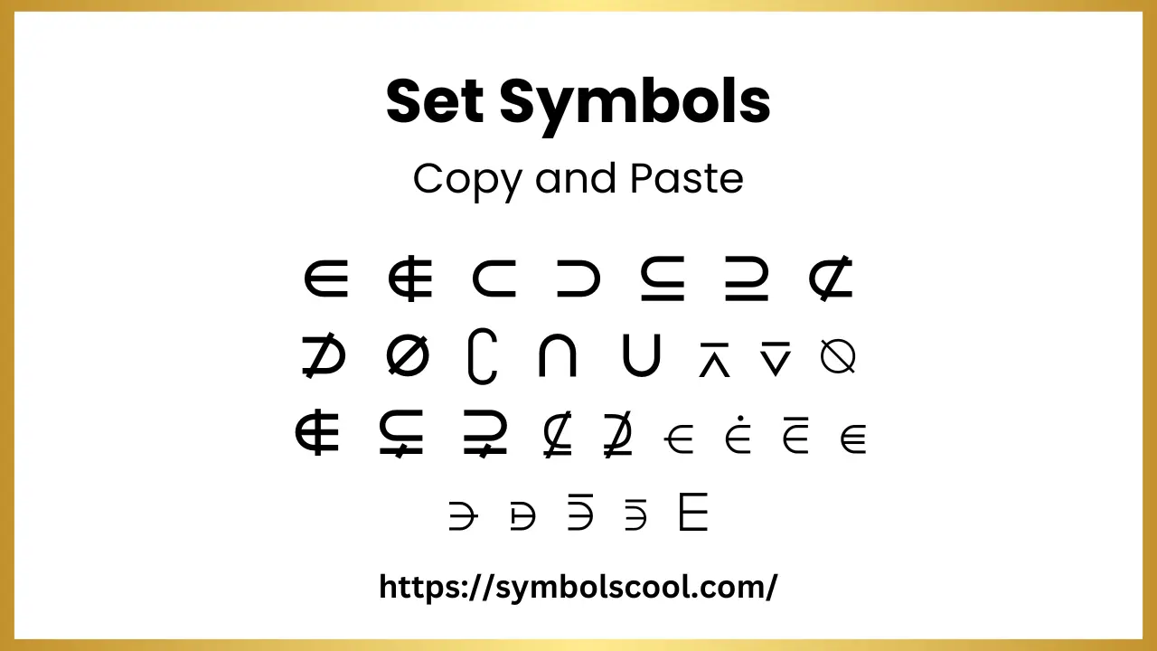 Set Symbols Examples Copy and Paste