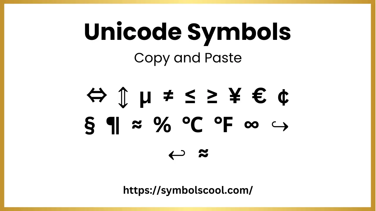 Unicode Symbols Copy Paste